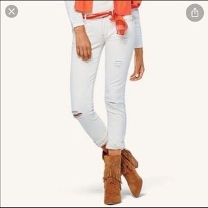 CAbi 5089 Distressed Slim Boyfriend Jeans, Size 16